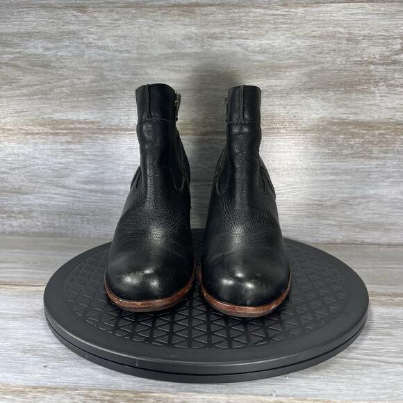 Kork-Ease Women's Michelle Black Leather Side Zip Biker Wedge Boots Size 6.5 - Picture 2 of 10